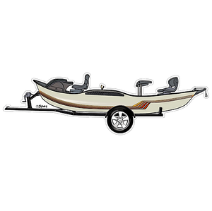 Boneyard Fly Gear 2" x 6.75" White Drift Boat Decal | Musky Town