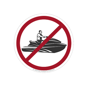 Boneyard Fly Gear 4" x 4" No Jet Skis Decal | Musky Town