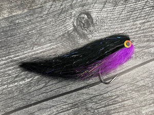 Big Belly Baitfish Predator Fly, Black/Purple | Musky Town