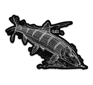 Flats Town Blackout "Tailing Bone" Fly Art Decal | Musky Town