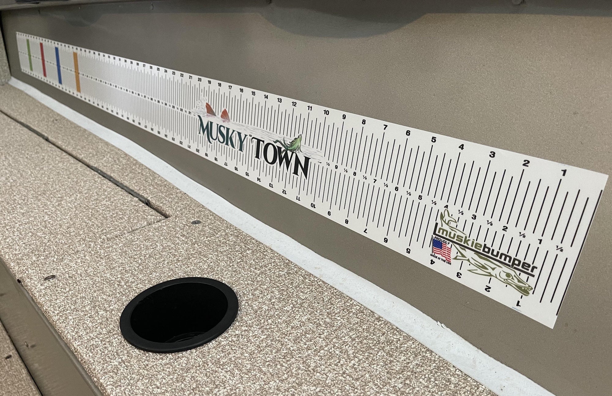 4"x60" Custom Musky Town Muskie Bumper Boat Decal Musky Town